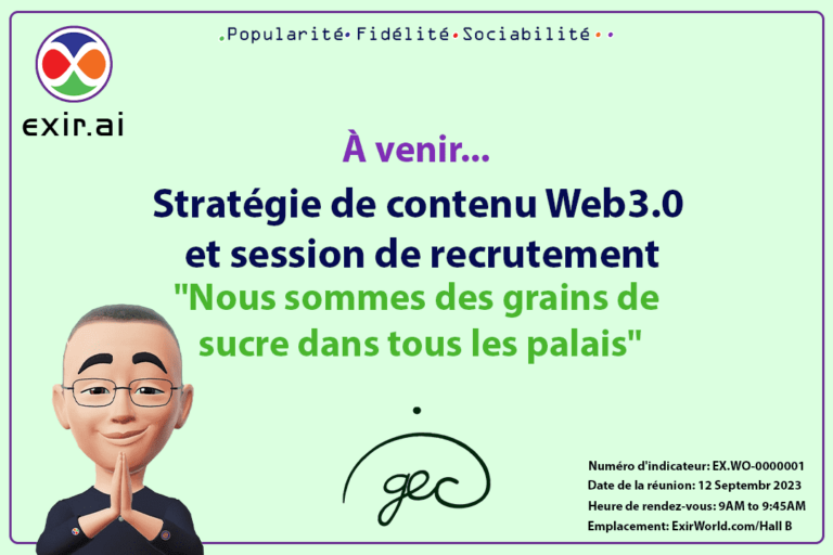 Réunion dirigée par GEC.WO : stratégie de contenu Web3 et session d’embauche