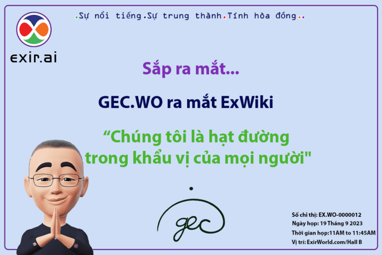 GEC.WO ra mắt ExWiki thay mặt cho ExirWorld