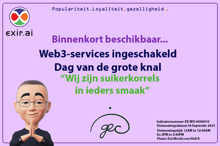 Inhuldiging van +69 web3-services namens GEC.WO op Big Bang Day