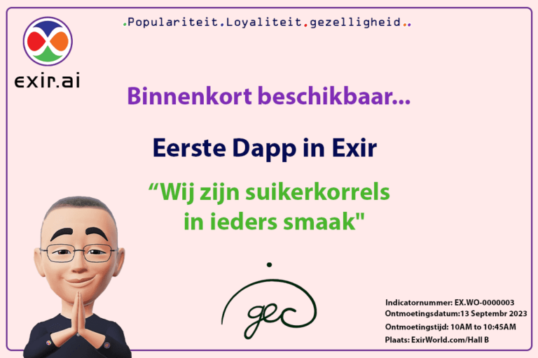 GEC.WO Eerste missie: eerste DApps in Exir