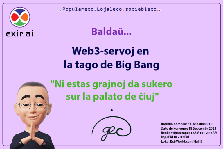 Inaŭgurante +69 web3-servojn nome de GEC.WO en Big Bang Day