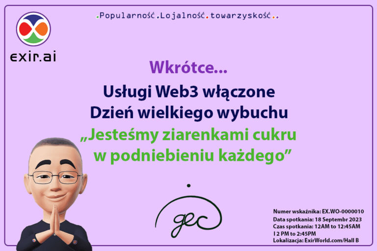 Inauguracja usług web3 +69 w imieniu GEC.WO w Dniu Wielkiego Wybuchu