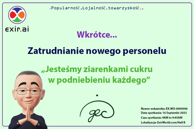 Dział HR rekrutuje nowych pracowników na stanowisko CEO (GEC.WO) w imieniu ExirWorld